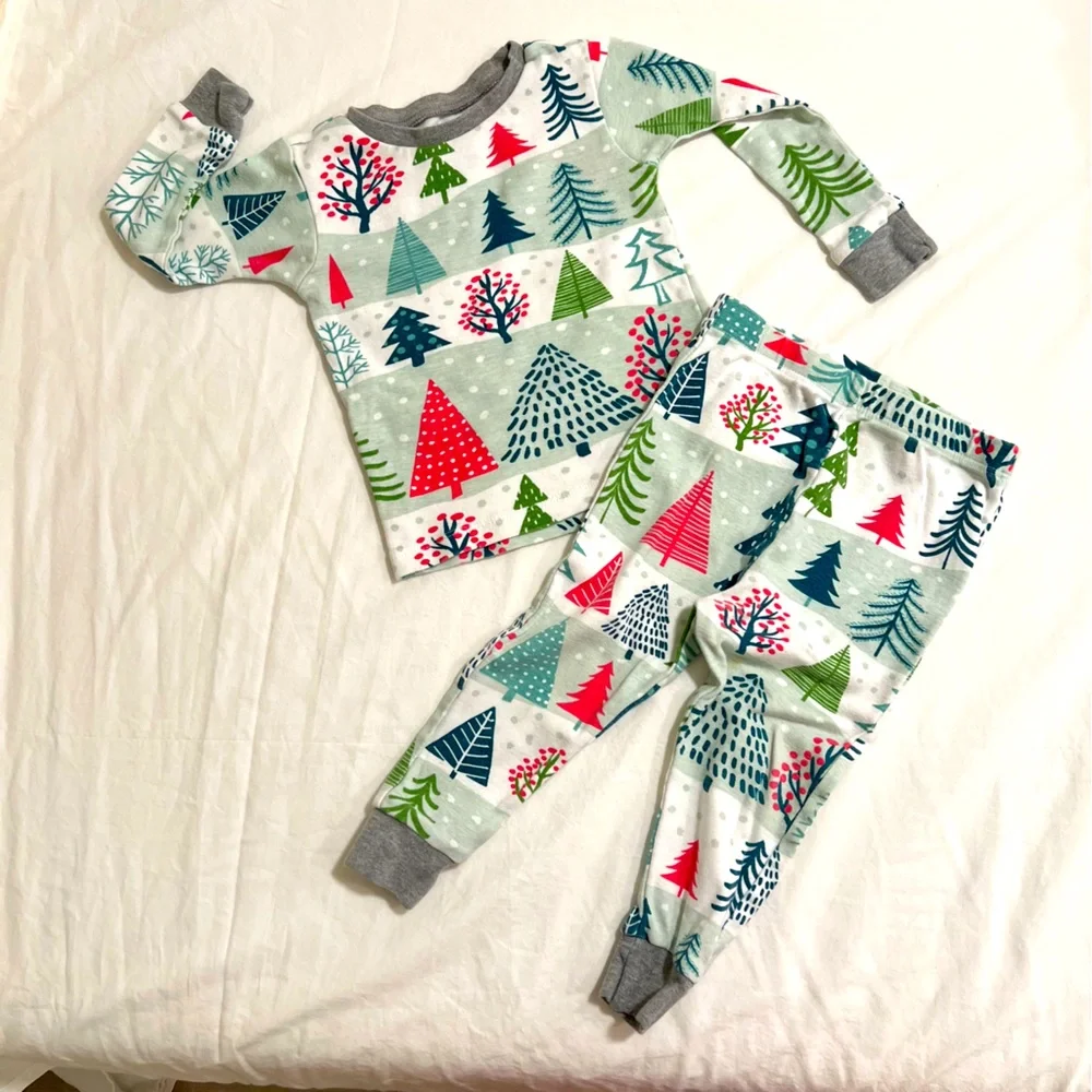 👶🏼 HONESTBABY 100% Organic “Feelin’ Pine” Christmas Jammies, 18m